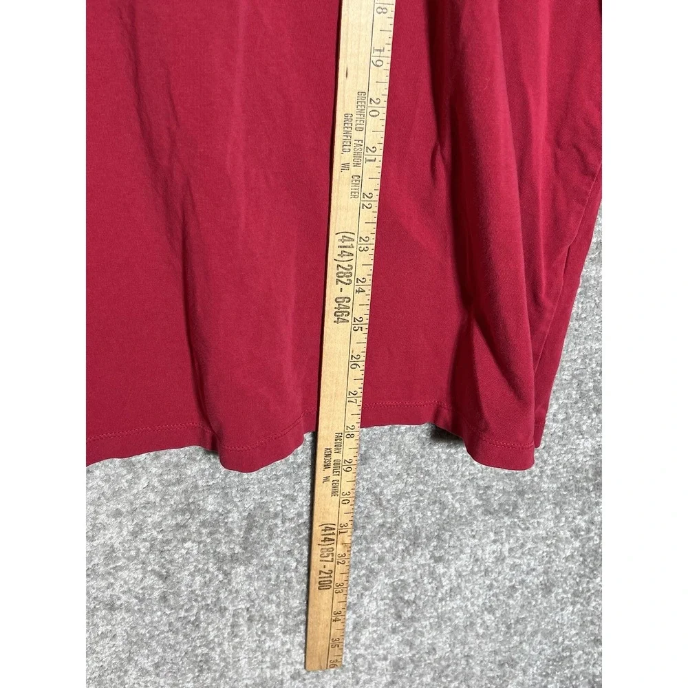 Catherines Top Womens Size 3X 26/28W Red Lace V-Neck Short Sleeve Stretch Shirt